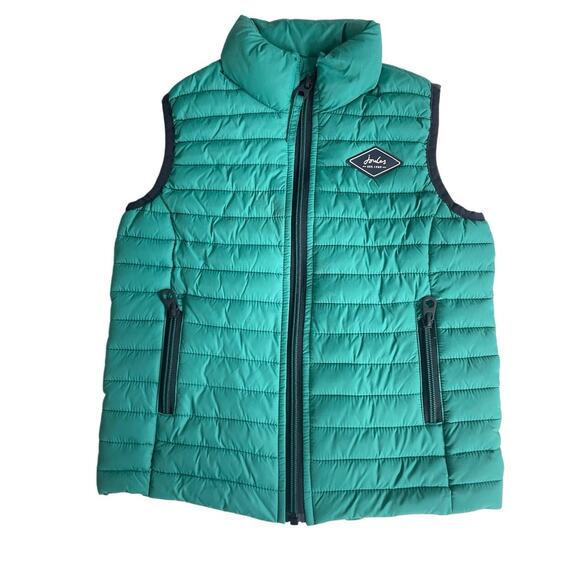 JOULES PUFFER CROFTON VEST KIDS SZ 5 TEAL GREEN POCKETS FULL ZIP MOCK NECK - Picture 5 of 13